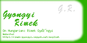 gyongyi rimek business card